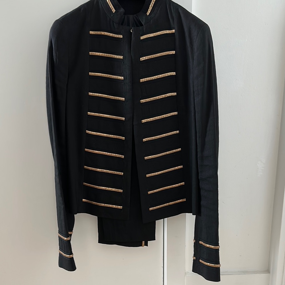 Plein Sud Black and Gold Blazer